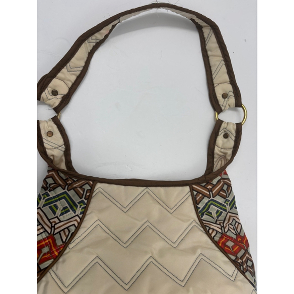 Women's Cinda b Beige quilted chevron Tote Bag and wristlet wallet One Size - Picture 7 of 15